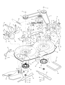 Mower Housing Diagram and Parts List for 405017X190B-7800296 2007 Briggs and Stratton Lawn Tractor
